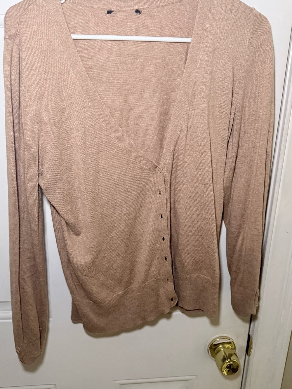 Source Unknown Taupe V-Neck Button Cardigan